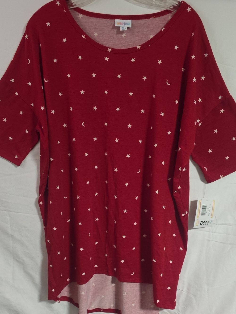 Relaxed Red Star & Moon Irma Tunic Top by LuLaRoe